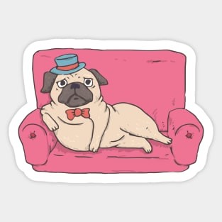Pug Setting on the couch Sticker